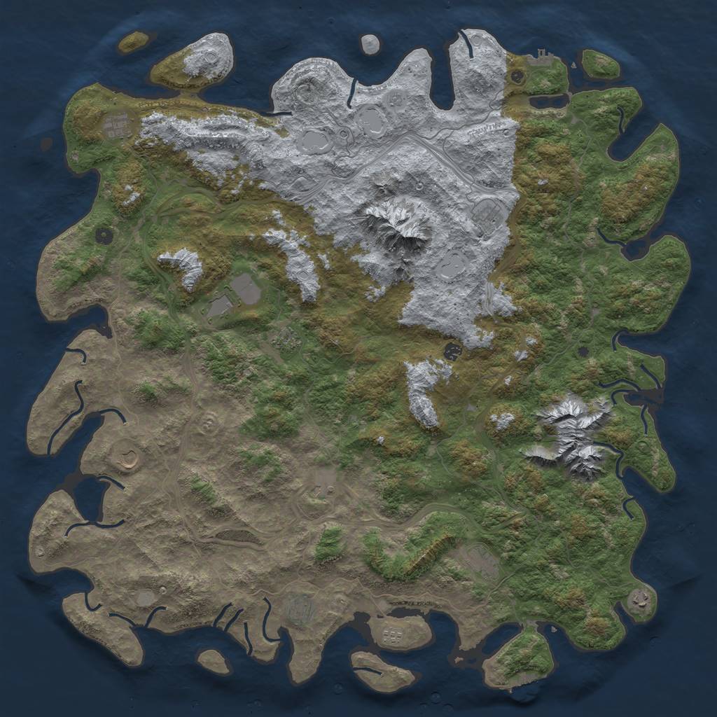 Rust Map: Procedural Map, Size: 6000, Seed: 21121973, 20 Monuments