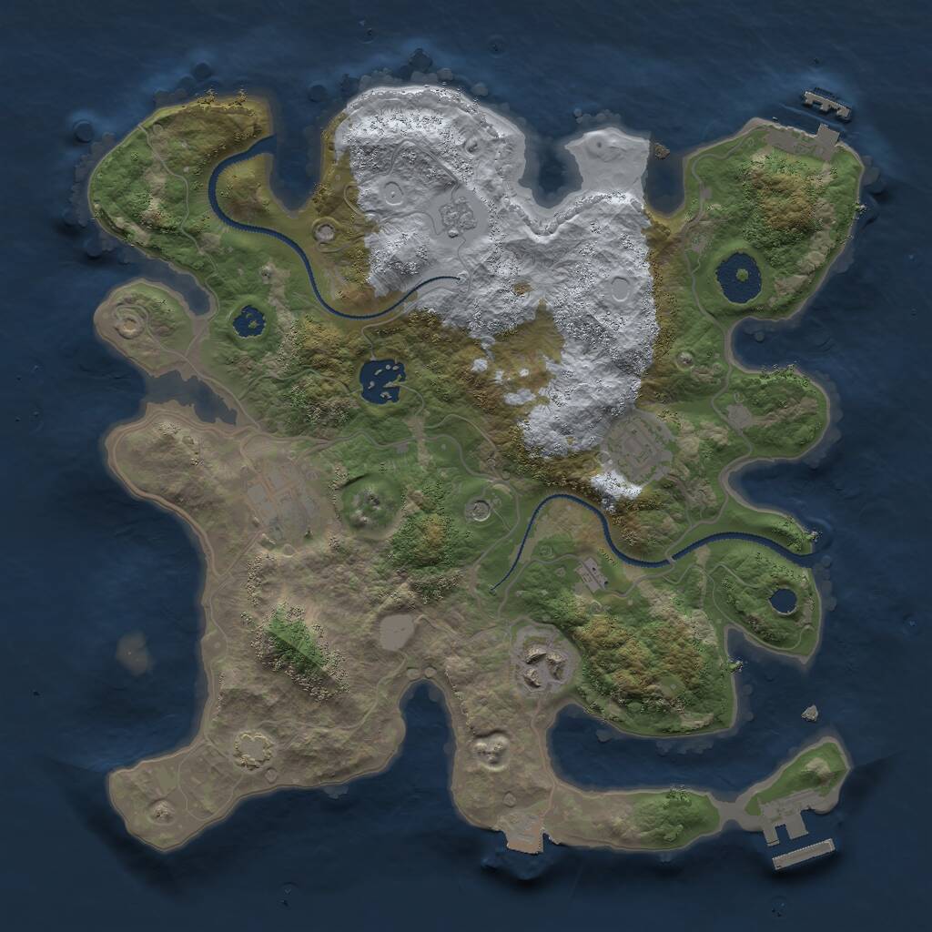 Rust Map: Procedural Map, Size: 3000, Seed: 59172288, 10 Monuments