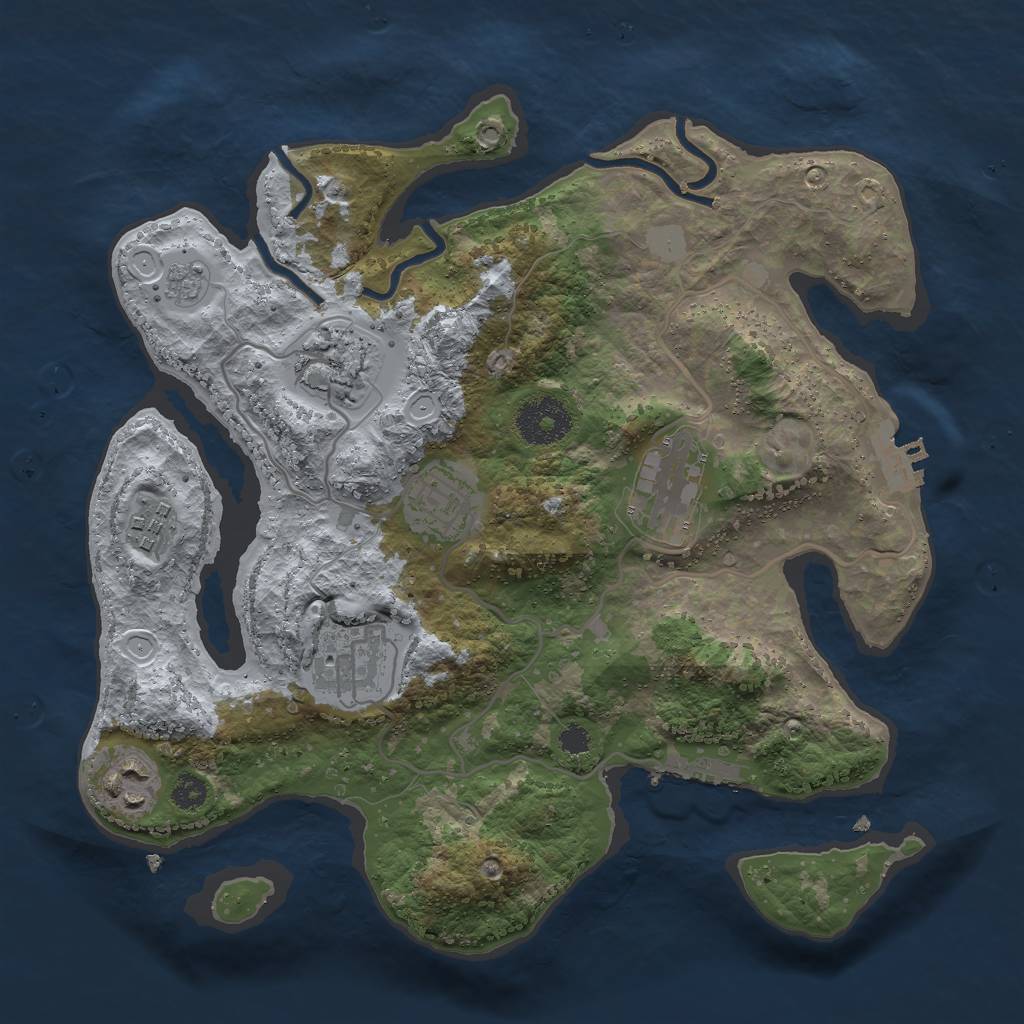 Rust Map: Procedural Map, Size: 3000, Seed: 18892, 14 Monuments