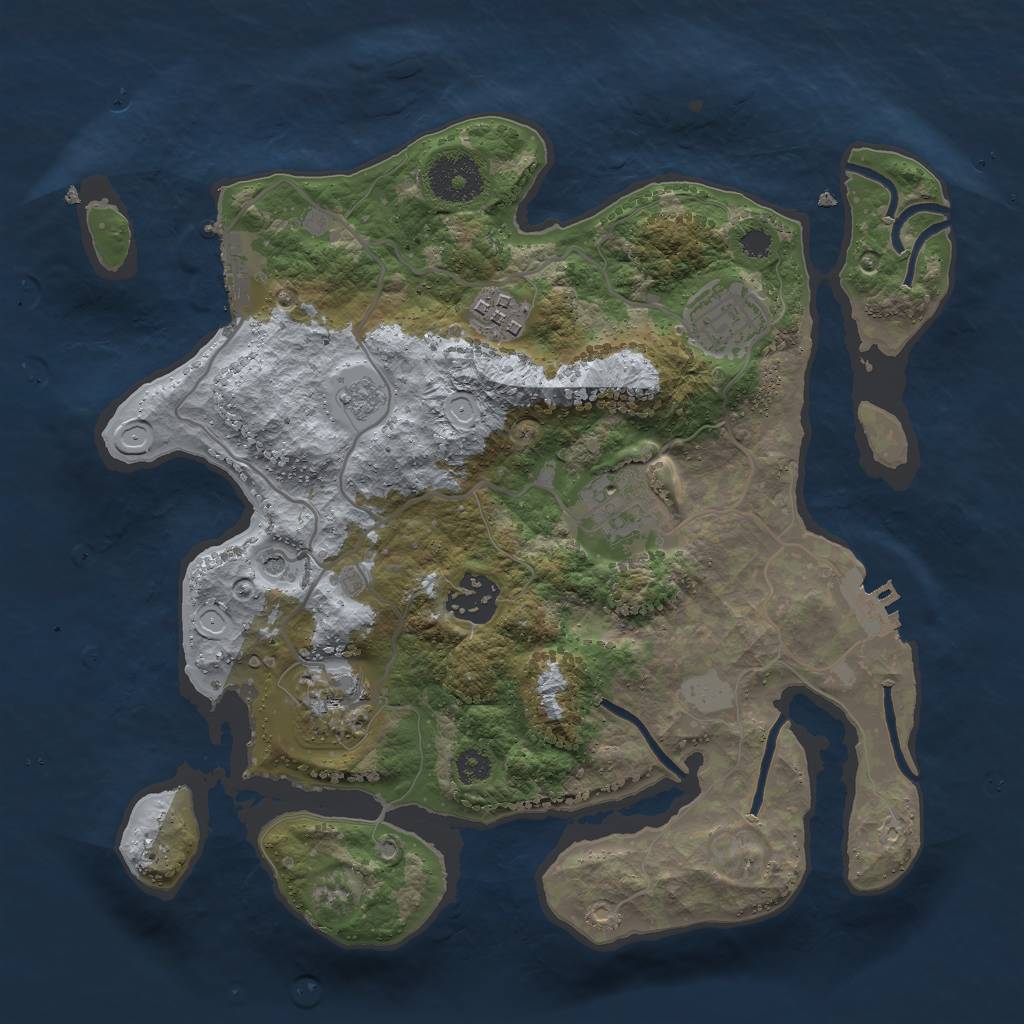 Rust Map: Procedural Map, Size: 3000, Seed: 13164, 14 Monuments