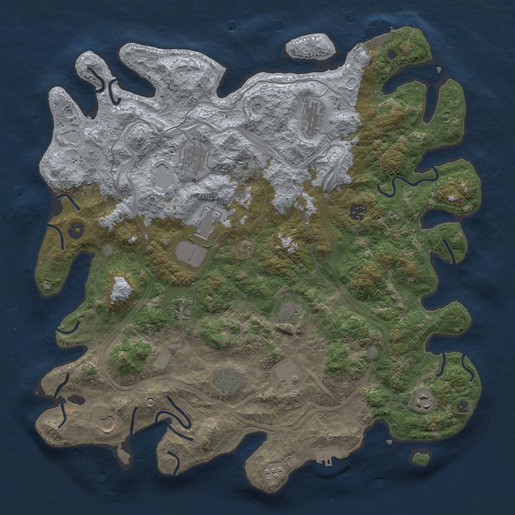 Rust Map: Procedural Map, Size: 4500, Seed: 665955497, 20 Monuments