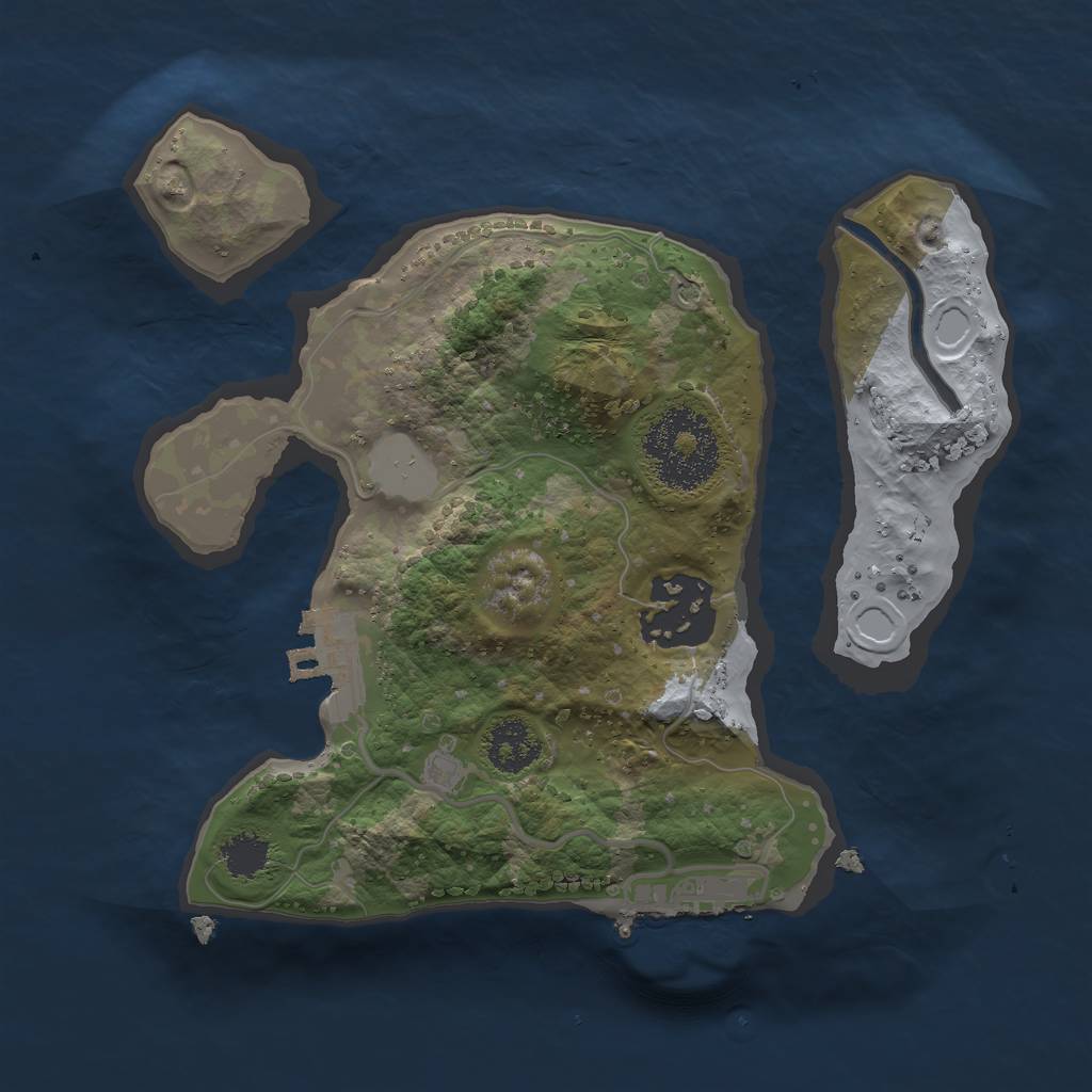 Rust Map: Procedural Map, Size: 2100, Seed: 758232, 8 Monuments