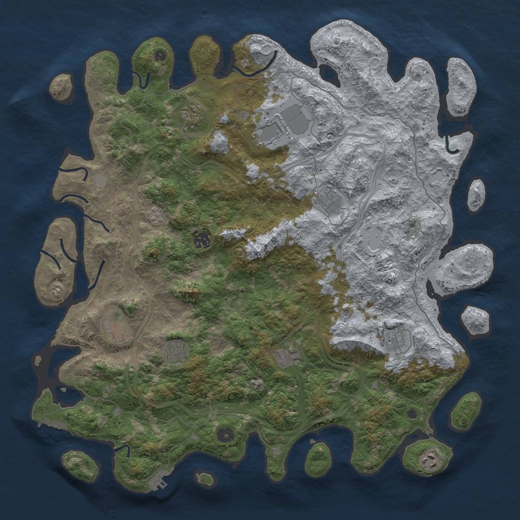 Rust Map: Procedural Map, Size: 4700, Seed: 68548, 19 Monuments