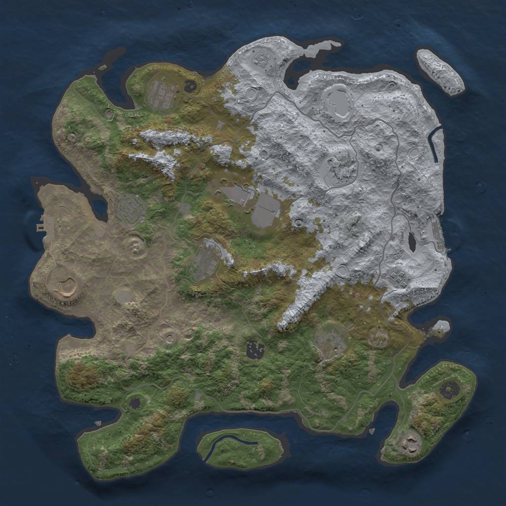 Rust Map: Procedural Map, Size: 4000, Seed: 36936, 19 Monuments