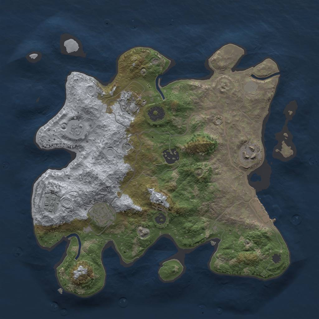 Rust Map: Procedural Map, Size: 3000, Seed: 24810, 13 Monuments