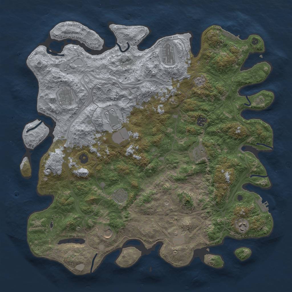 Rust Map: Procedural Map, Size: 4500, Seed: 69748, 19 Monuments