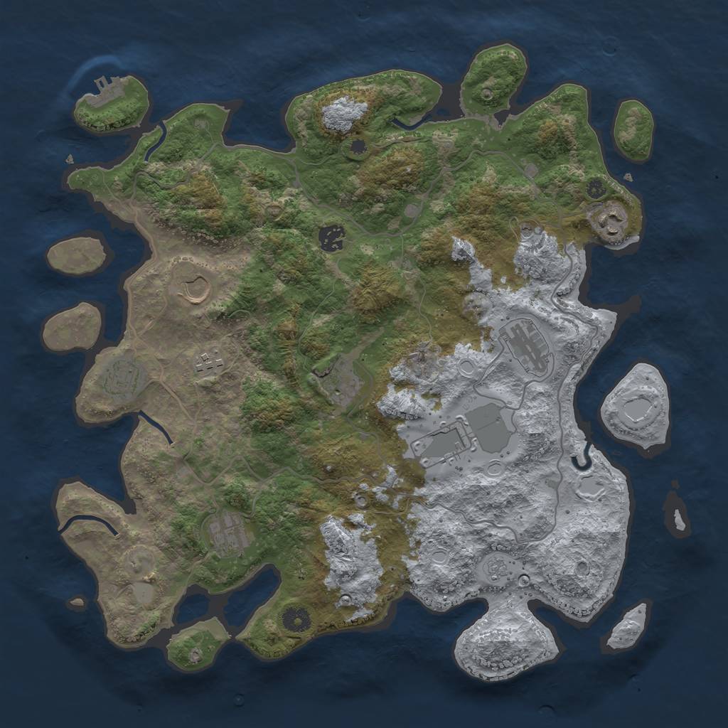 Rust Map: Procedural Map, Size: 4000, Seed: 197680, 17 Monuments