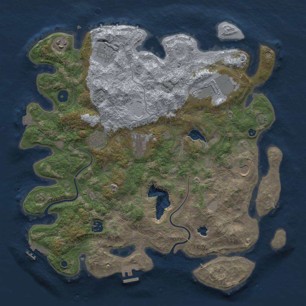 Rust Map: Procedural Map, Size: 4000, Seed: 1865991798, 14 Monuments