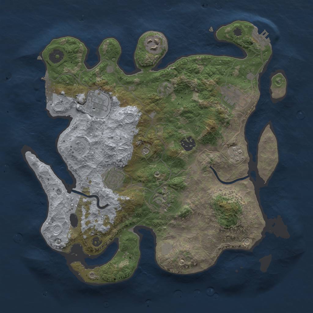 Rust Map: Procedural Map, Size: 3300, Seed: 549271, 16 Monuments