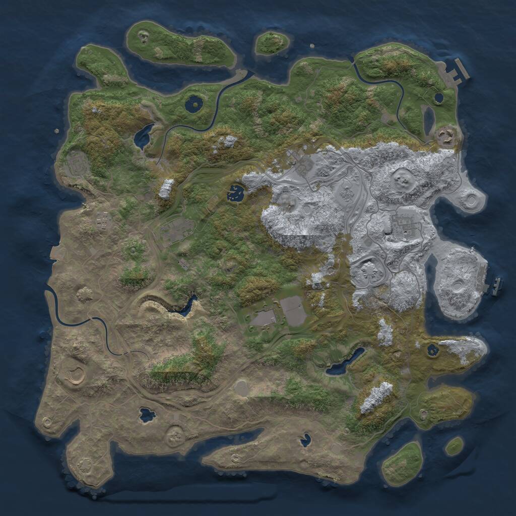 Rust Map: Procedural Map, Size: 4500, Seed: 349210638, 15 Monuments