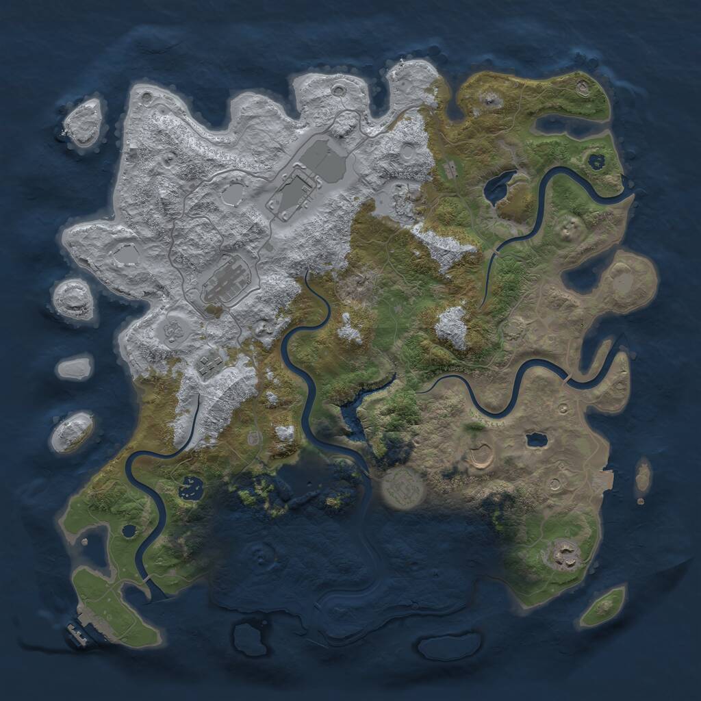 Rust Map: Procedural Map, Size: 4200, Seed: 154942705, 14 Monuments