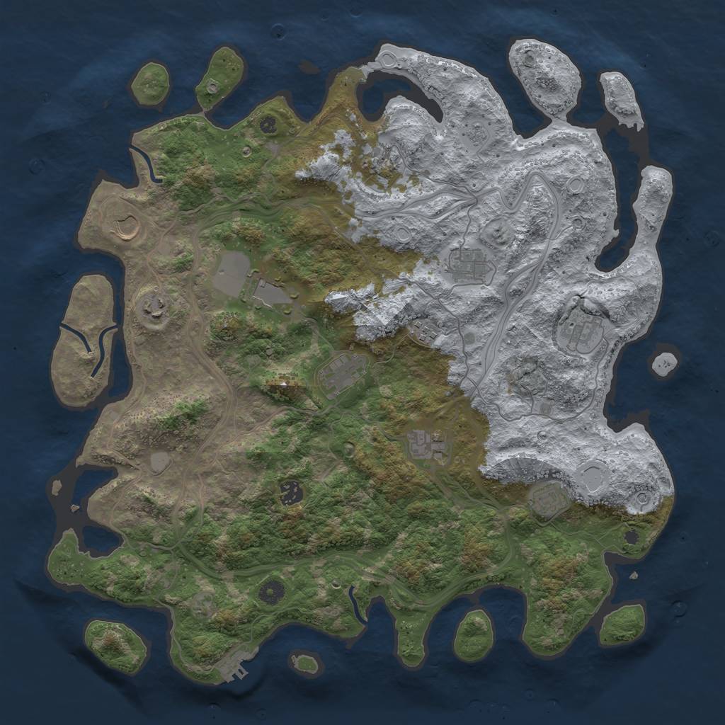 Rust Map: Procedural Map, Size: 4400, Seed: 68548, 19 Monuments