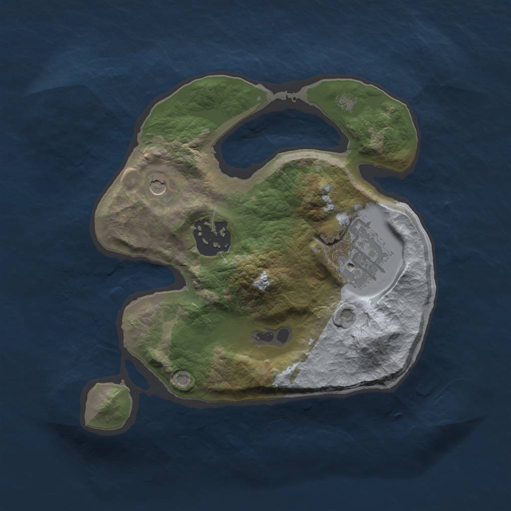 Rust Map: Barren, Size: 2000, Seed: 8374872, 5 Monuments