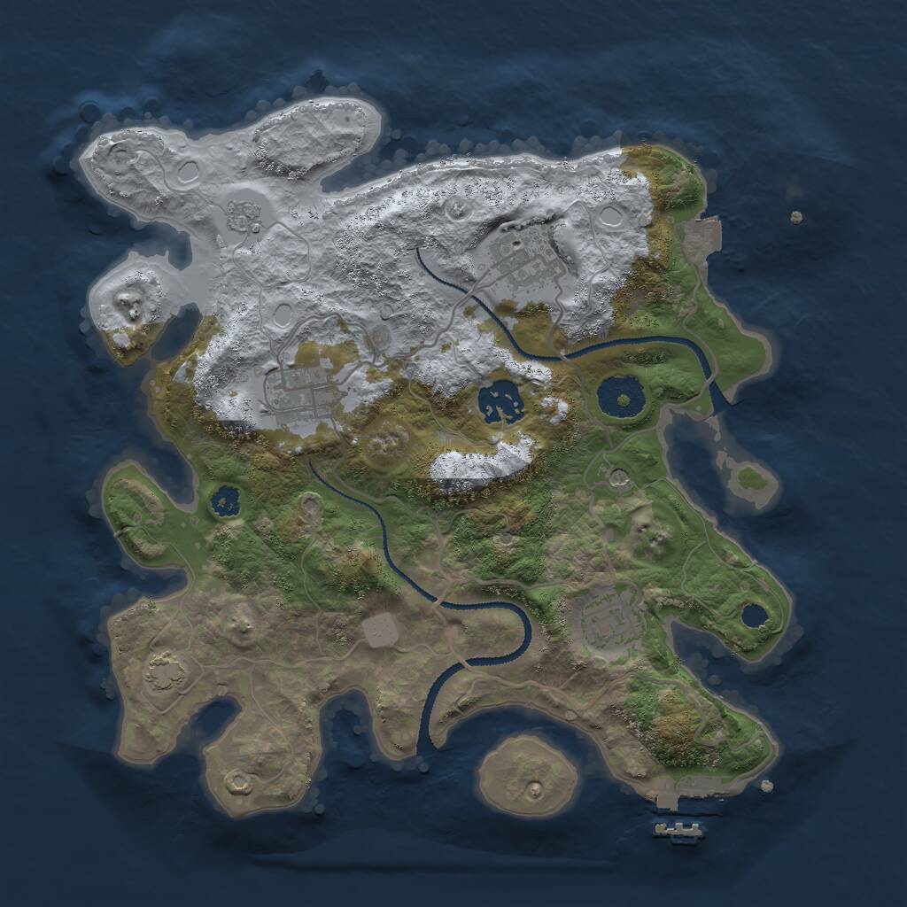 Rust Map: Procedural Map, Size: 3000, Seed: 169, 9 Monuments