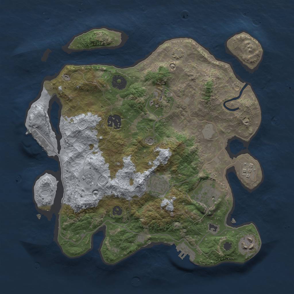 Rust Map: Procedural Map, Size: 3000, Seed: 22924, 14 Monuments