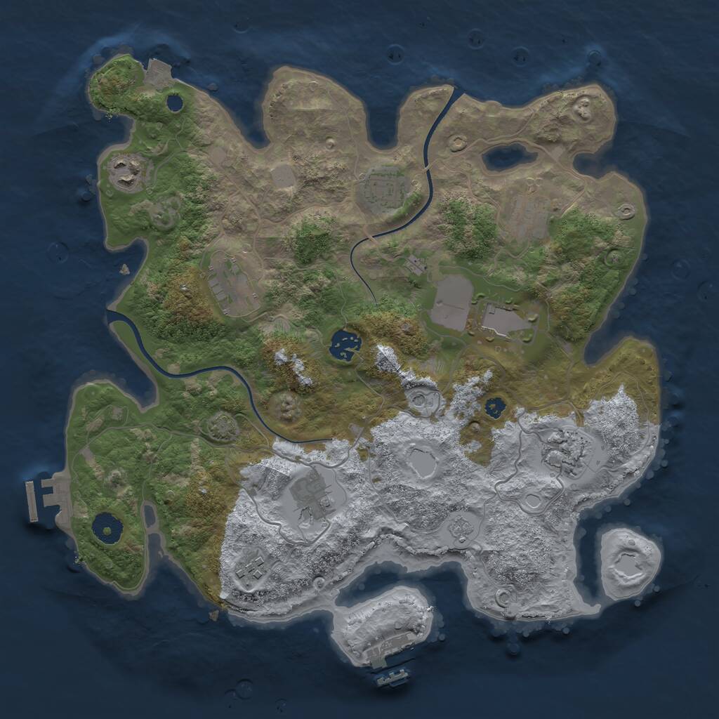 Rust Map: Procedural Map, Size: 3550, Seed: 89549, 15 Monuments