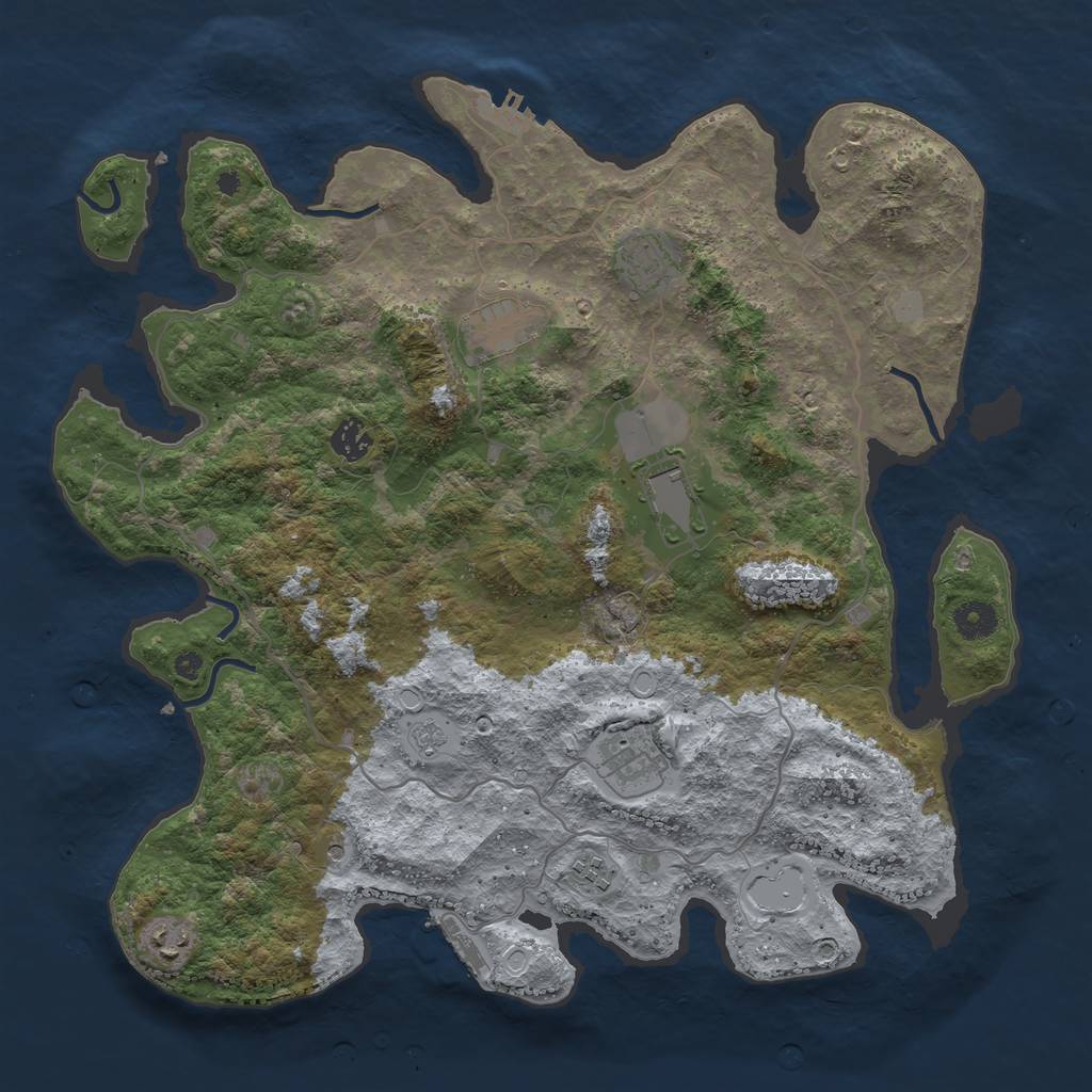 Rust Map: Procedural Map, Size: 4000, Seed: 598565628, 14 Monuments