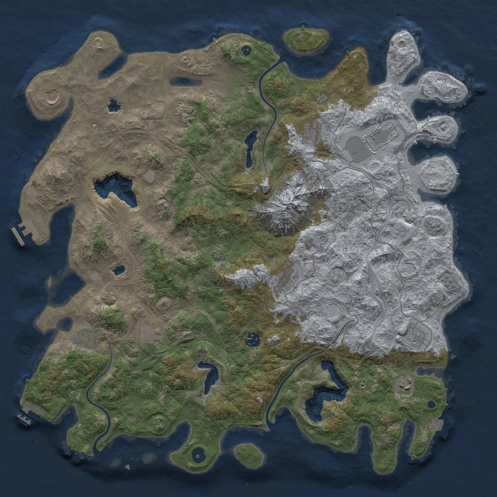 Rust Map: Procedural Map, Size: 5000, Seed: 617489, 17 Monuments