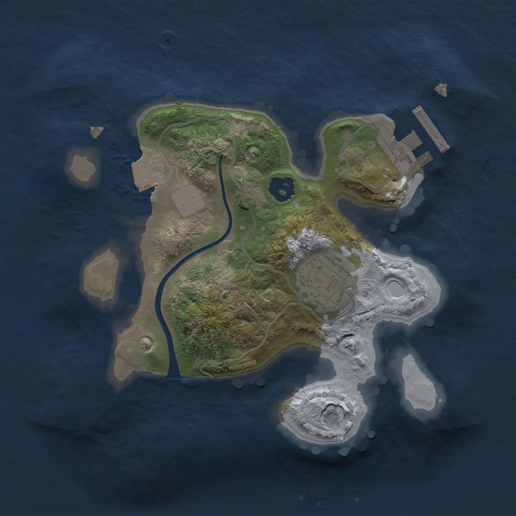 Rust Map: Procedural Map, Size: 2000, Seed: 1857048398, 3 Monuments