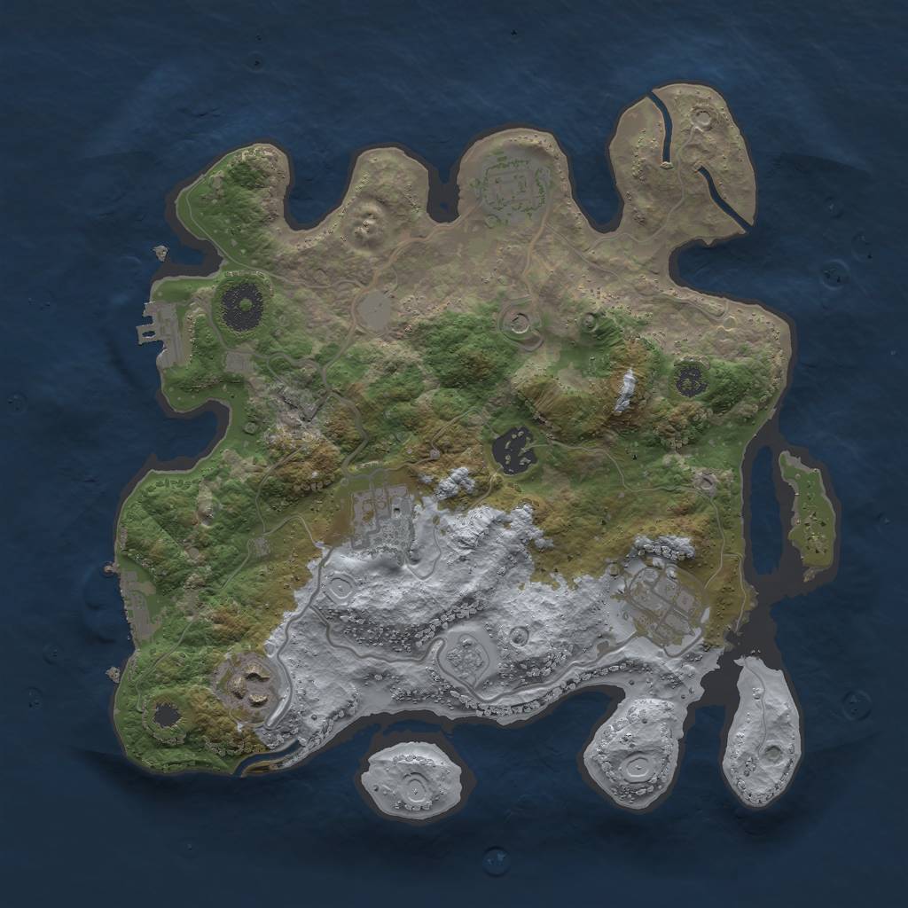 Rust Map: Procedural Map, Size: 3000, Seed: 1946564896, 14 Monuments