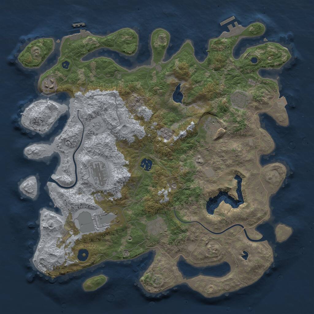 Rust Map: Procedural Map, Size: 4000, Seed: 1411375056, 14 Monuments