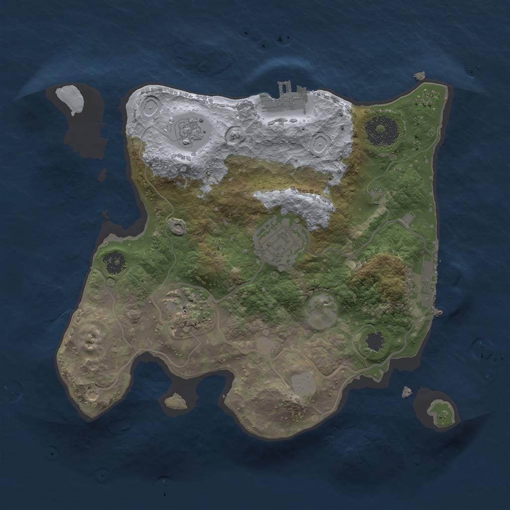 Rust Map: Procedural Map, Size: 2400, Seed: 523533332, 10 Monuments