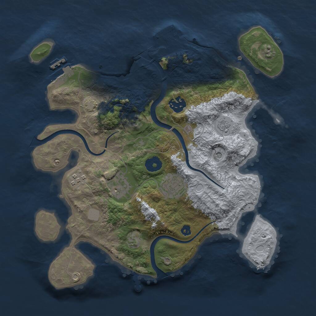 Rust Map: Procedural Map, Size: 3000, Seed: 1884243216, 10 Monuments