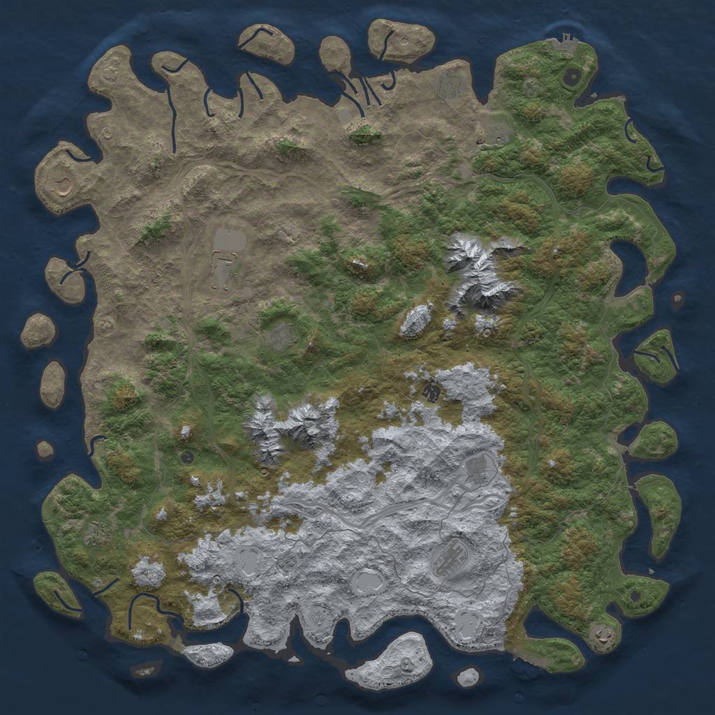Rust Map: Procedural Map, Size: 6000, Seed: 9819988, 19 Monuments