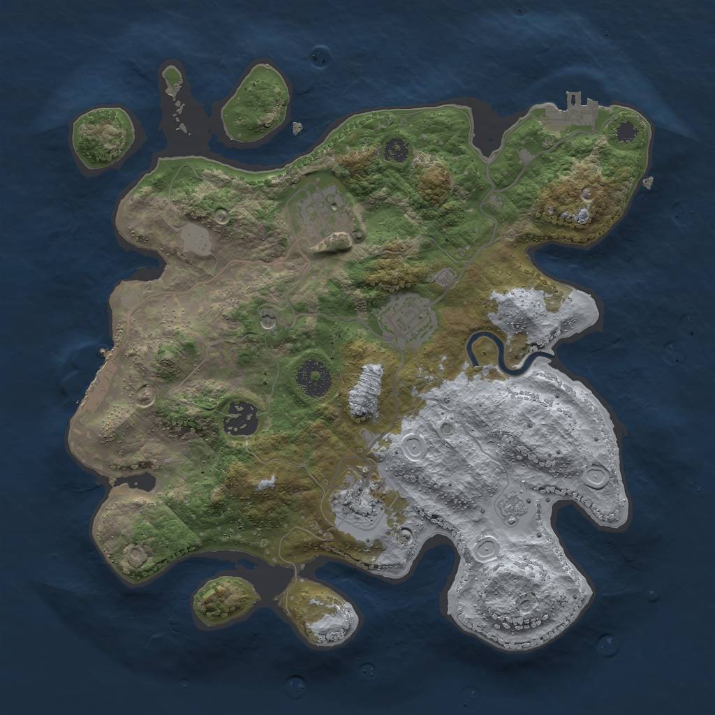 Rust Map: Procedural Map, Size: 3000, Seed: 5092, 13 Monuments