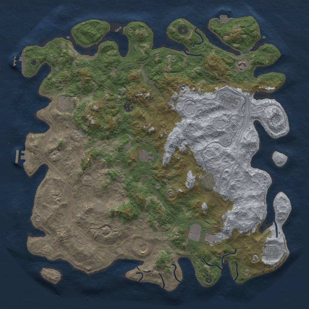 Rust Map: Procedural Map, Size: 4800, Seed: 2013346417, 17 Monuments