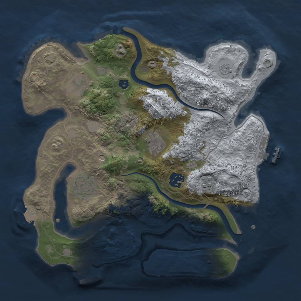 Rust Map: Procedural Map, Size: 3000, Seed: 7568103, 11 Monuments