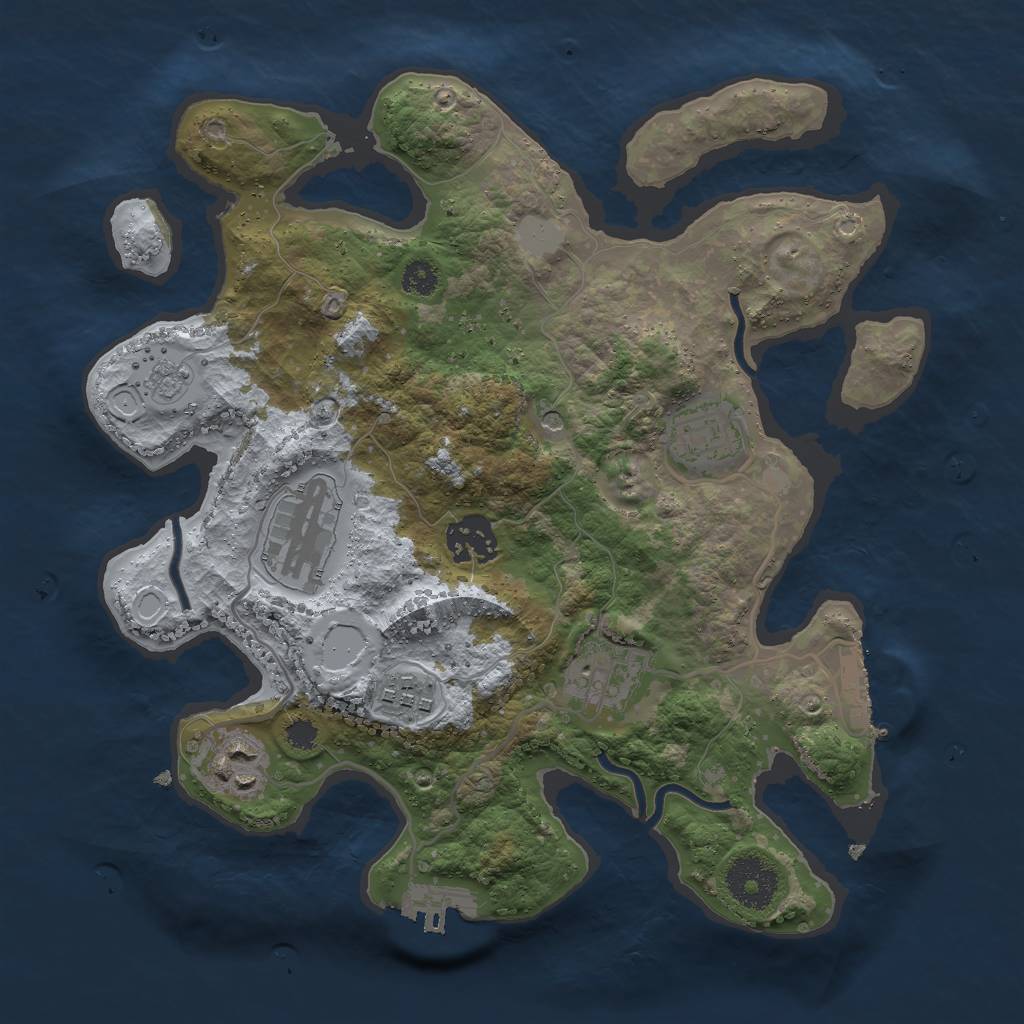 Rust Map: Procedural Map, Size: 3000, Seed: 2233315, 15 Monuments