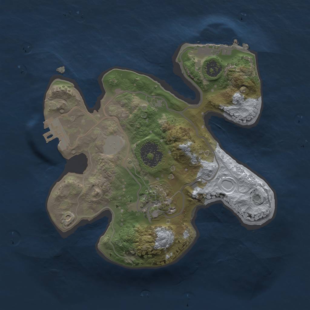 Rust Map: Procedural Map, Size: 2000, Seed: 987, 8 Monuments