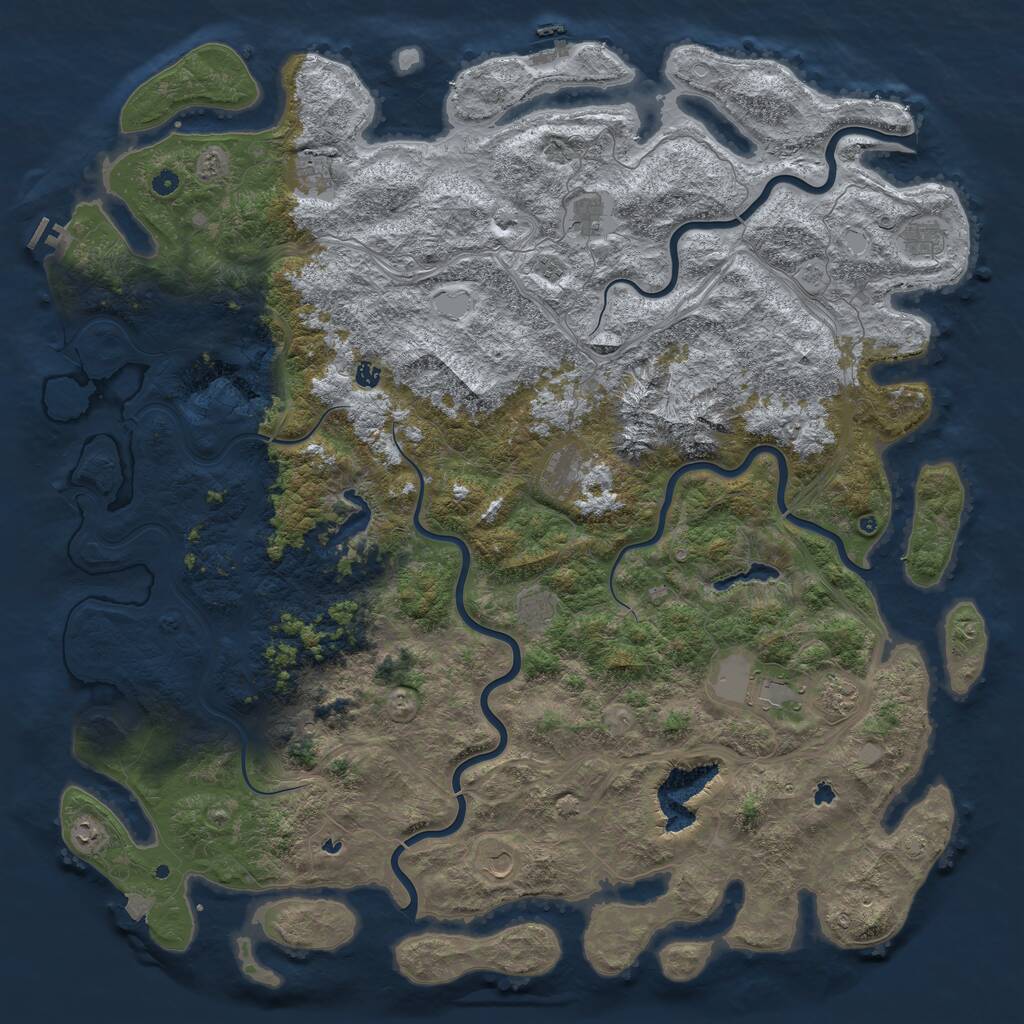 Rust Map: Procedural Map, Size: 6000, Seed: 20222023, 17 Monuments