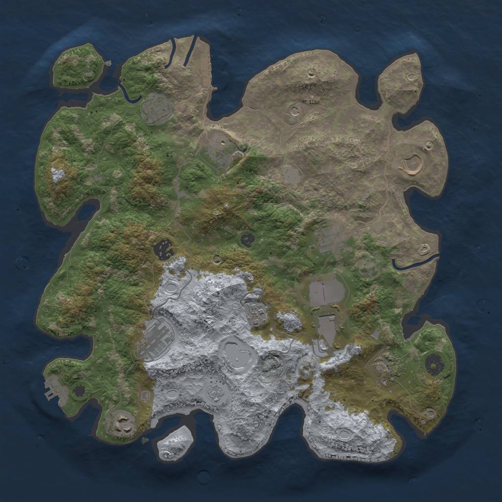 Rust Map: Procedural Map, Size: 3700, Seed: 42975647, 19 Monuments