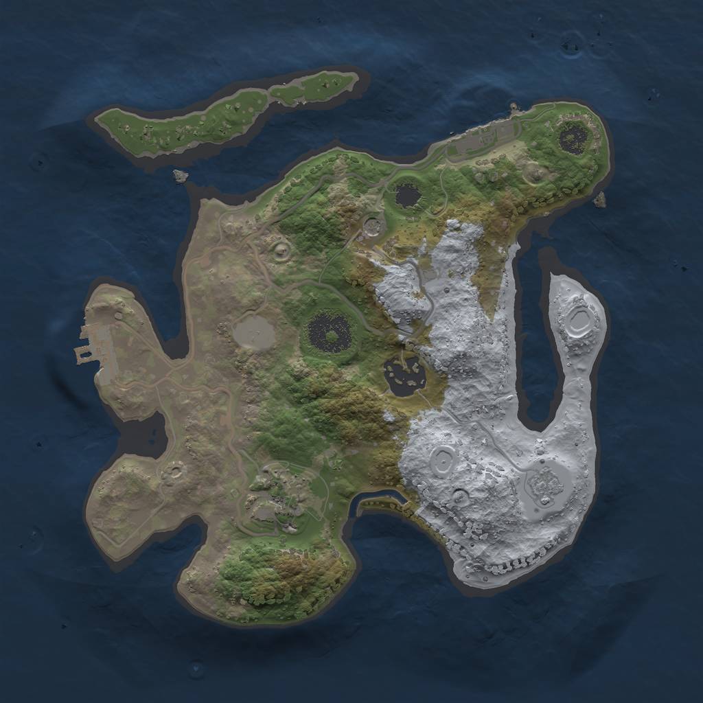 Rust Map: Procedural Map, Size: 2500, Seed: 987, 11 Monuments