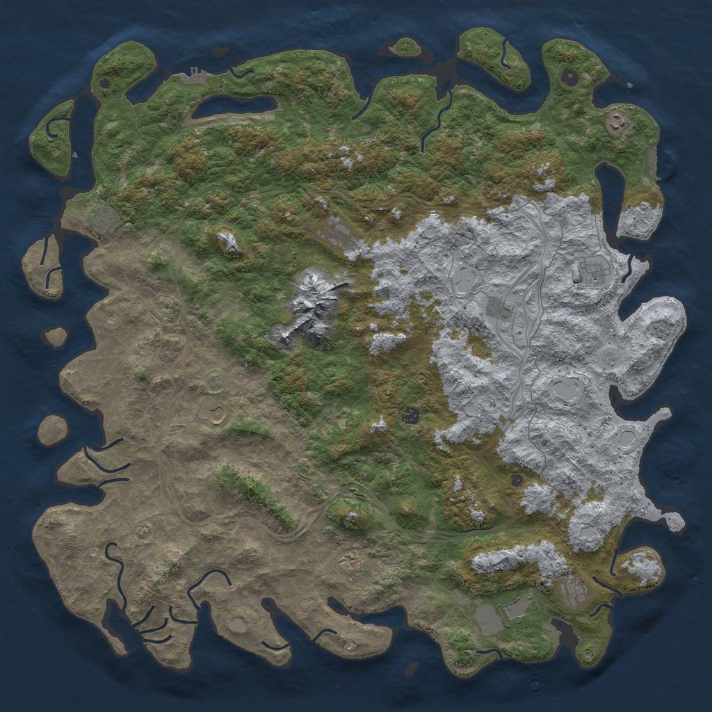 Rust Map: Procedural Map, Size: 6000, Seed: 789441561, 20 Monuments