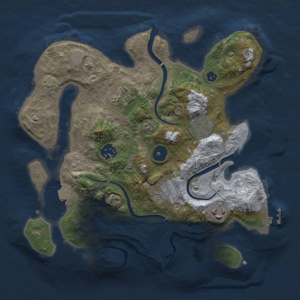 Rust Map: Procedural Map, Size: 3000, Seed: 519864, 10 Monuments