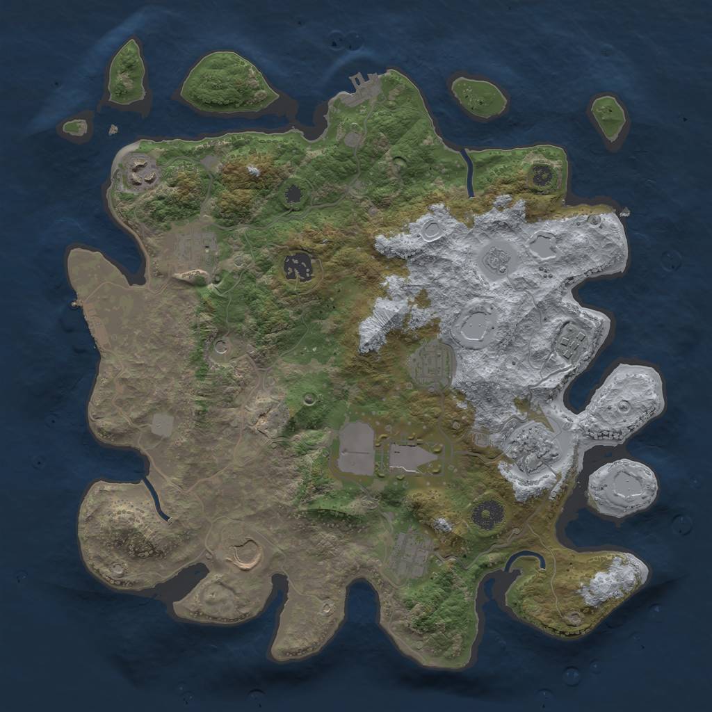 Rust Map: Procedural Map, Size: 3545, Seed: 420, 18 Monuments