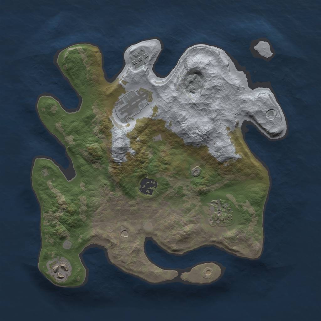 Rust Map: Barren, Size: 2800, Seed: 69, 8 Monuments