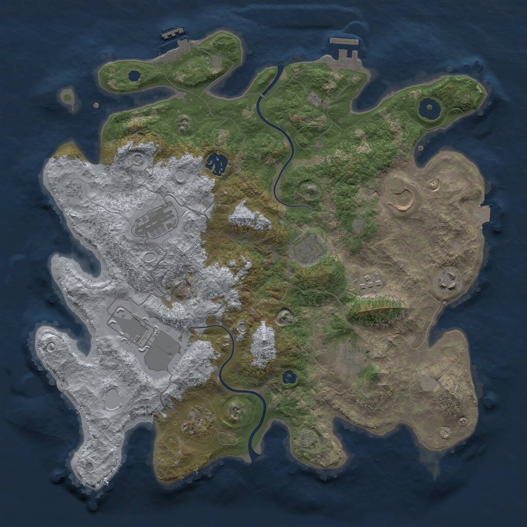 Rust Map: Procedural Map, Size: 3700, Seed: 116014994, 15 Monuments