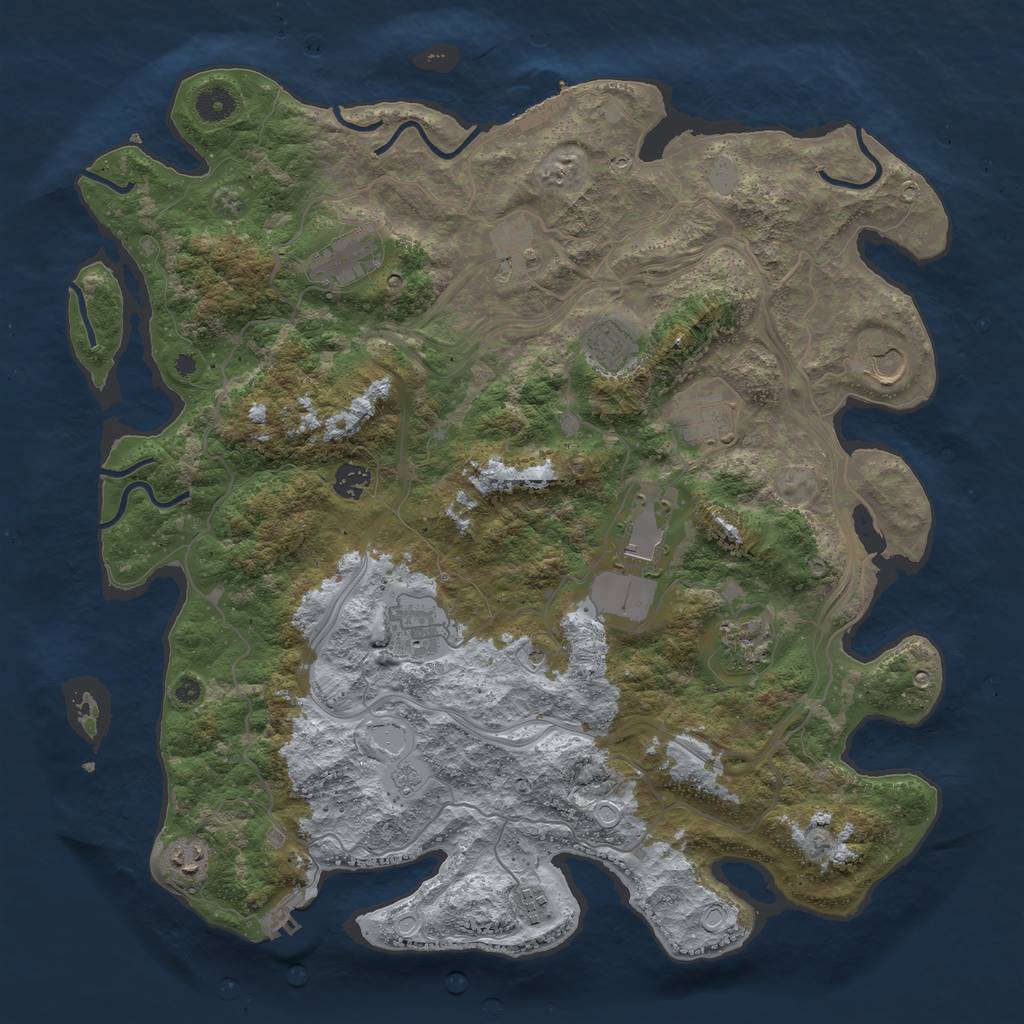 Rust Map: Procedural Map, Size: 4250, Seed: 1379926063, 20 Monuments