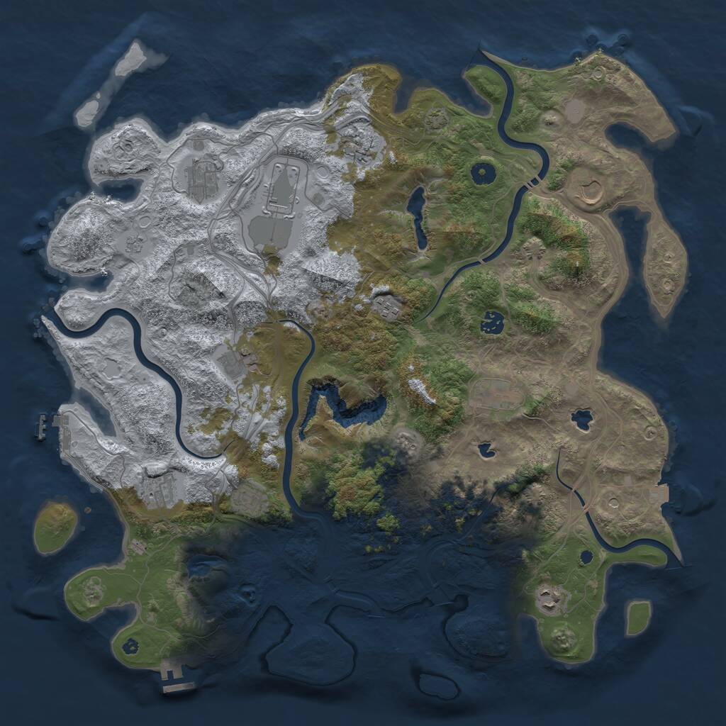 Rust Map: Procedural Map, Size: 4569, Seed: 463876453, 17 Monuments