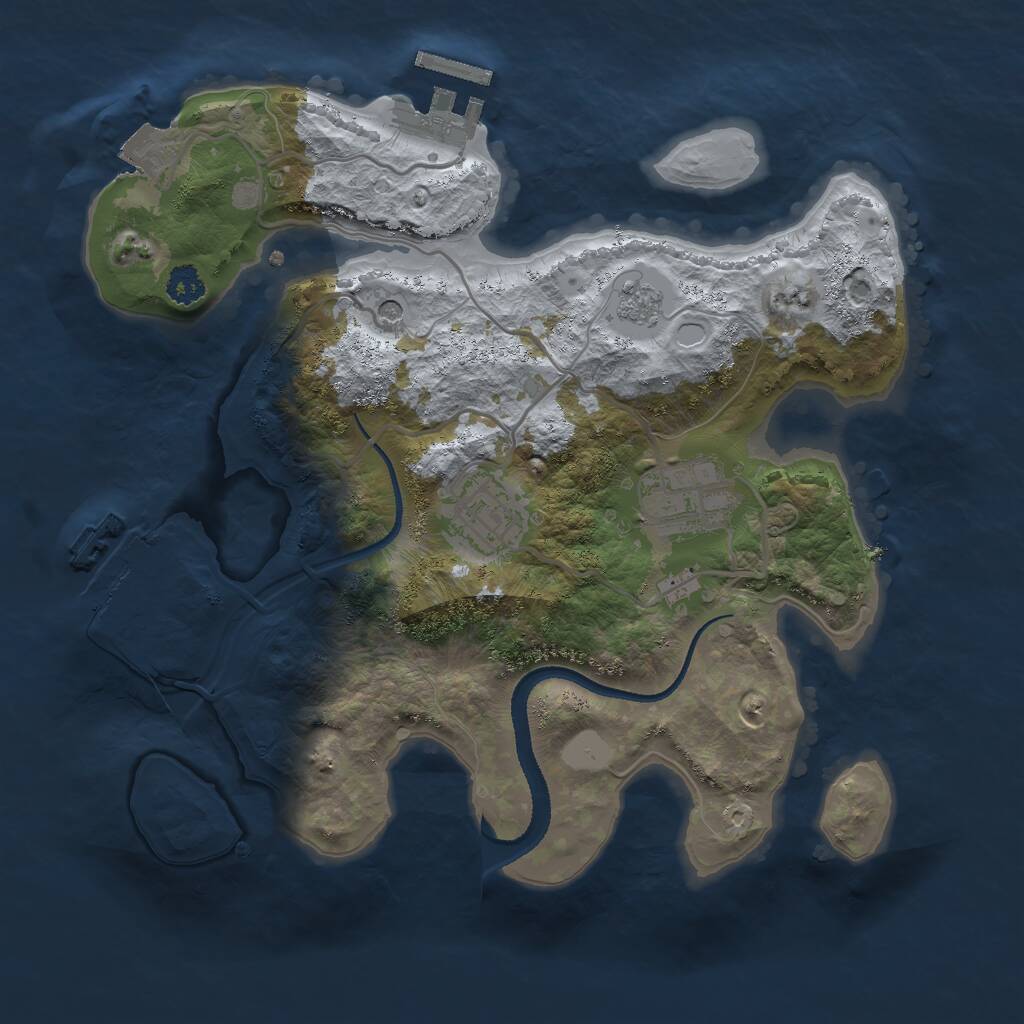 Rust Map: Procedural Map, Size: 2666, Seed: 2795, 7 Monuments