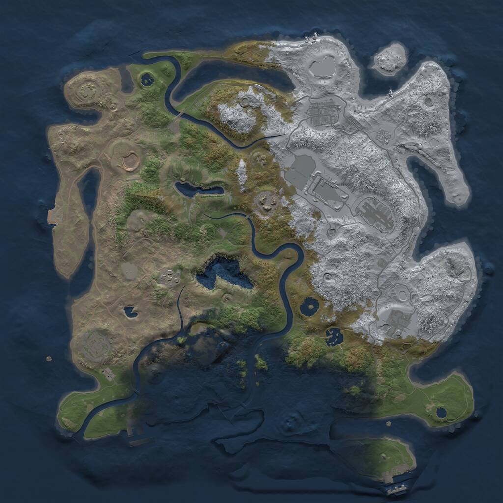 Rust Map: Procedural Map, Size: 4000, Seed: 67170564, 16 Monuments