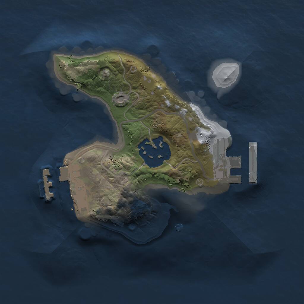 Rust Map: Procedural Map, Size: 1500, Seed: 10961, 4 Monuments