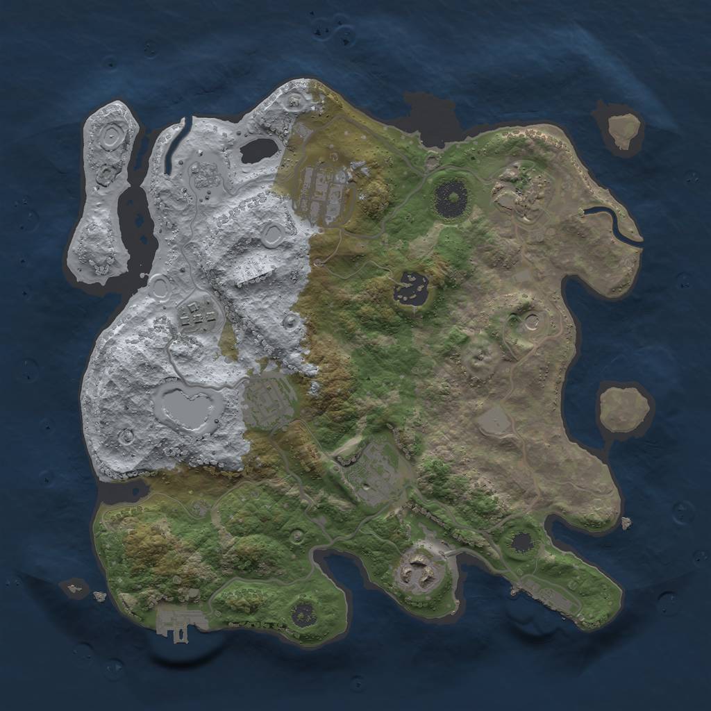Rust Map: Procedural Map, Size: 3000, Seed: 1438293351, 16 Monuments