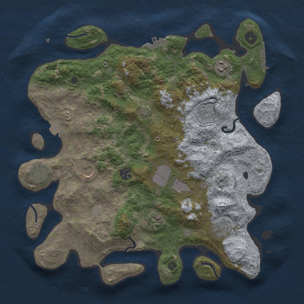 Rust Map: Procedural Map, Size: 3800, Seed: 2022080717, 16 Monuments
