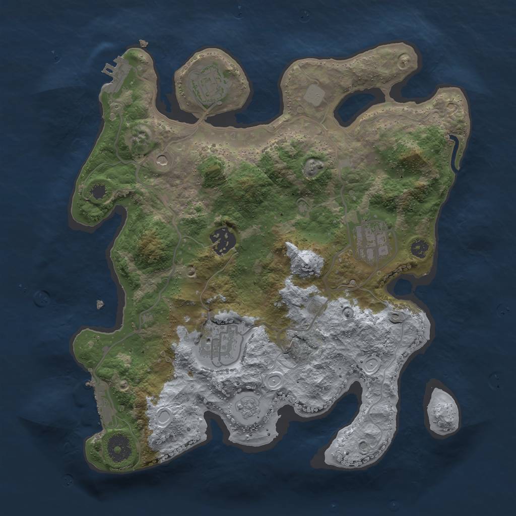 Rust Map: Procedural Map, Size: 3000, Seed: 47005447, 13 Monuments