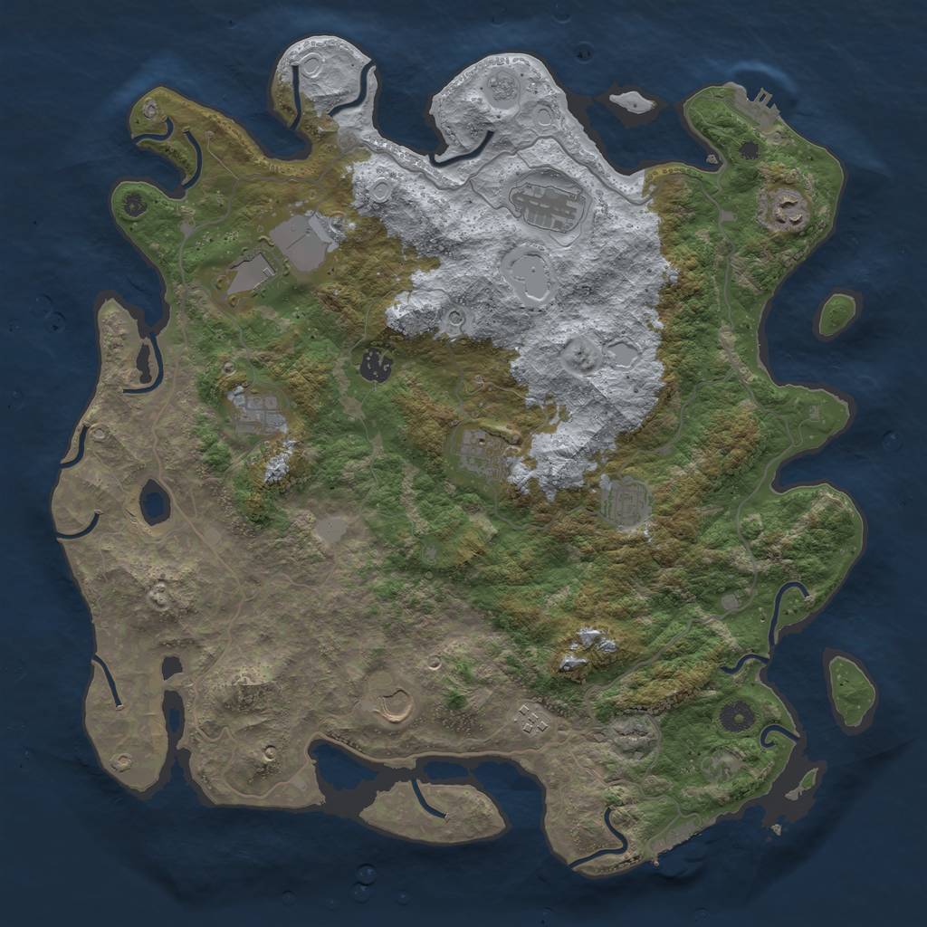Rust Map: Procedural Map, Size: 4242, Seed: 4242, 18 Monuments